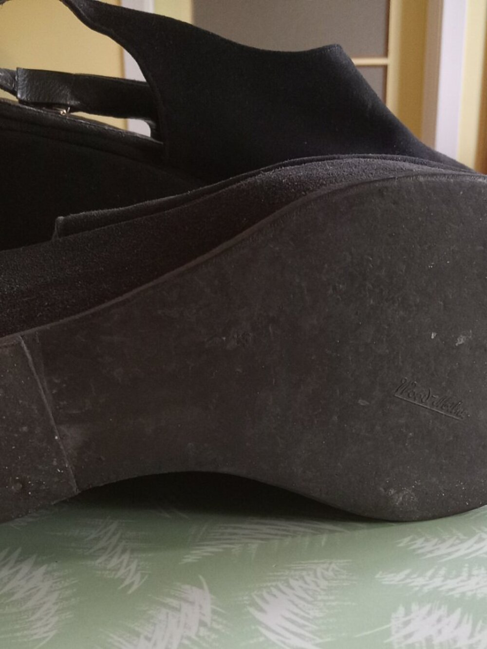 Rare Vintage 1940s french suede shoes platform swing zazou - Picture 4 of 10